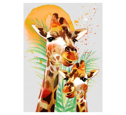 Giraffe & baby digital - I look up to you