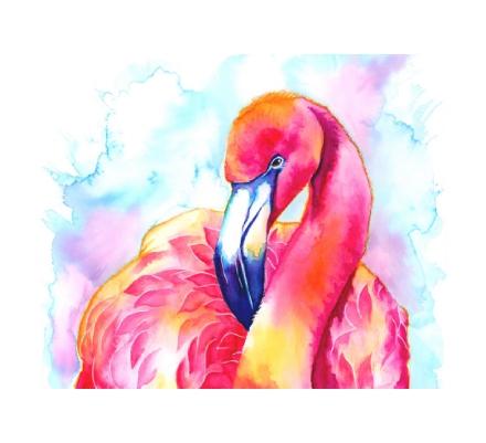 Flamingo watercolour - Pretty in pink