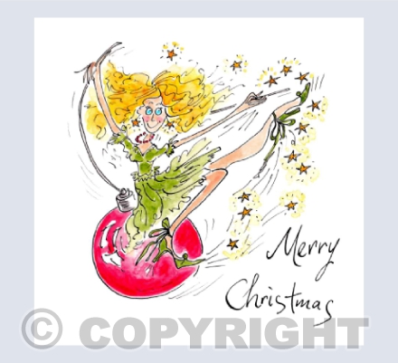 Merry Christmas - Fairy with Christmas ball