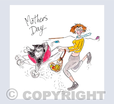 Lady with cat in pram - Mothers Day