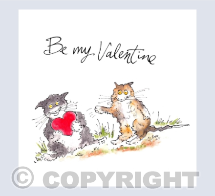 Moggy with big heart - Be my Valentine"