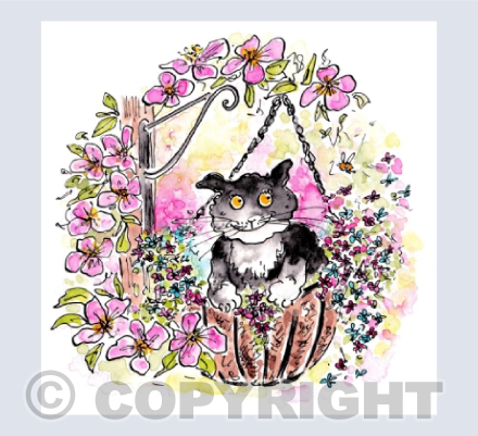 The purrfect flower basket