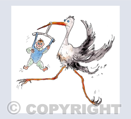 Storky and the baby bouncer - New baby