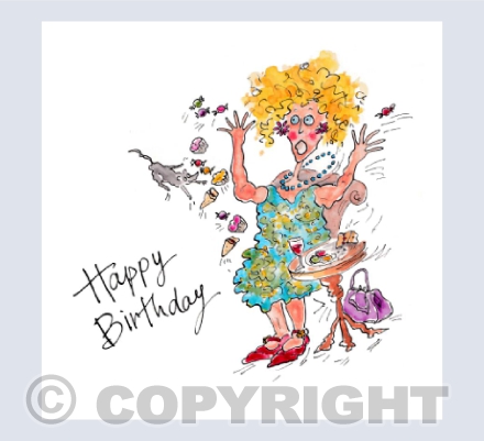 Lady shocked by mouse - Happy Birthday