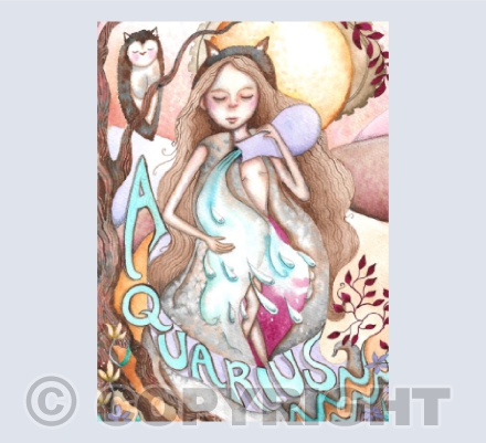 Aquarius greetings card