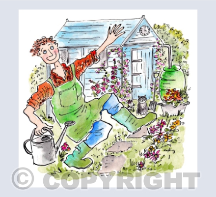 Man down at his allotment