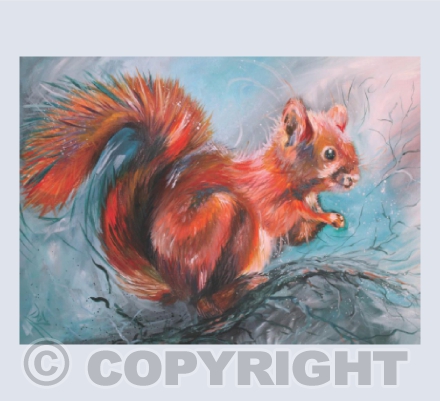 Red Squirrel greetings card