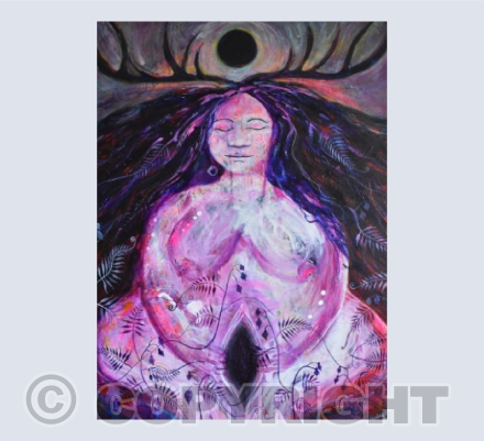 Sheela Na Gig of the Dark Moon & Flowers