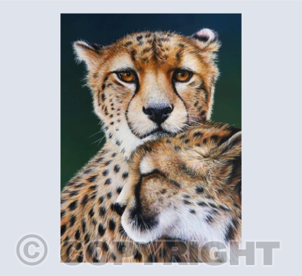 Pamoja (Together in Swahili) - An original acrylic painting of Cheetah's