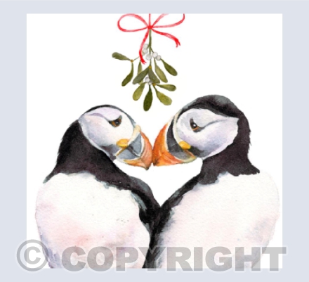 'Puffin Love' - Under the Mistletoe