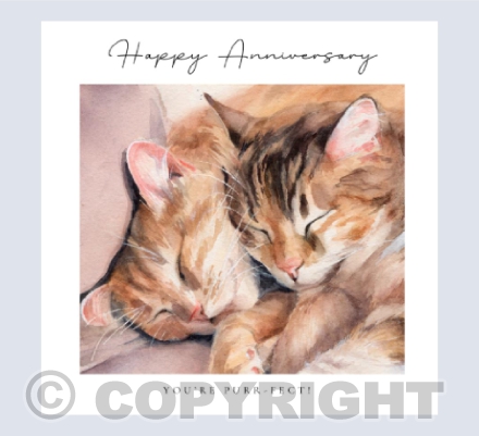 Ezou & Dayelle in Watercolour - Anniversary Card