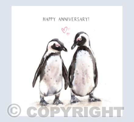 Penguin Love - Anniversary Card