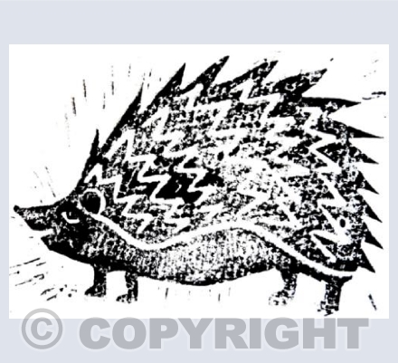 Hedgehog Linocut