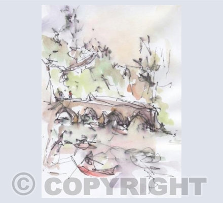 Canoes on the river in Bradford on Avon