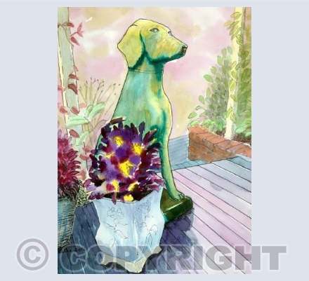 Rusty with purple flowers