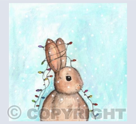 Baby rabbit Christmas card 