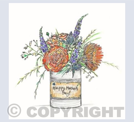 Orange tin can posy for Mother's Day