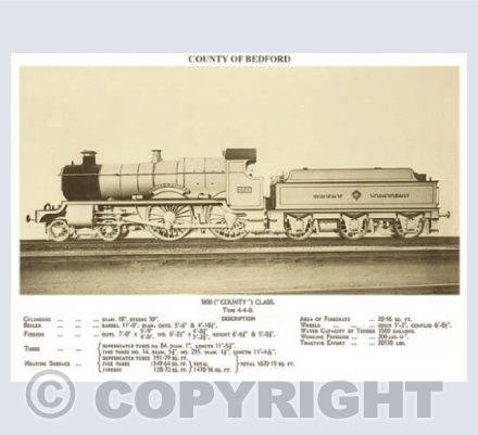 County of Bedford. 3800 ("County") Class. Type 4-4-0