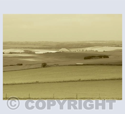 Silbury, in Sunlight, From the Wansdyke, Wiltshire.