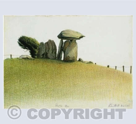 Pentre Ifan, Portal Tomb, Nr. Newport, Pembrokeshire. Coloured Pencil Drawing.