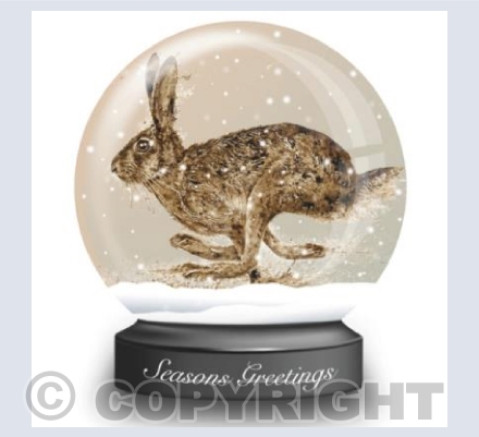 Running Hare Snow Globe
