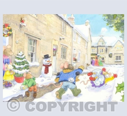 Snowball fight on Tutton Hill