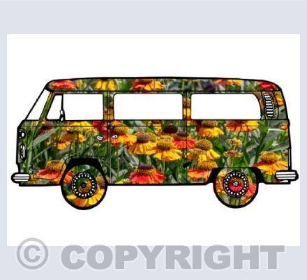 VW Camper, Hippy Flower Power