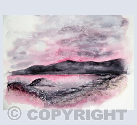 Card Seascape sunset