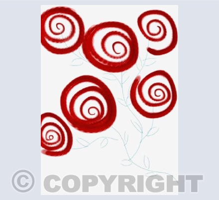 Digital Red Spiral Plant