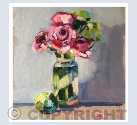 Pink Roses Square card