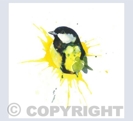 Square great tit card