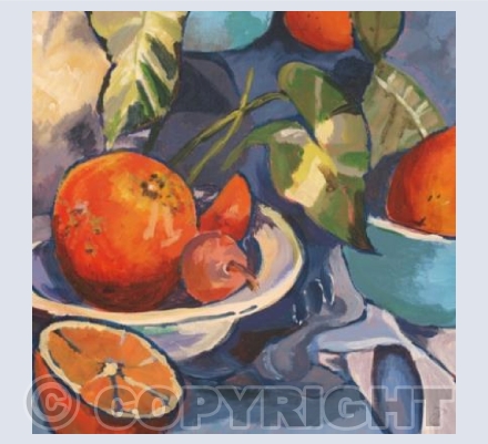 Oranges with White Bowl