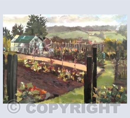 Swiss Chard and Dahlias