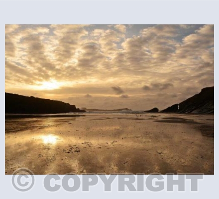 Porth Beach At Sunset