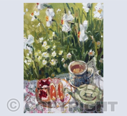 Tea Break with Daffodils