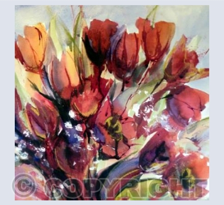 Tulips and Baby's Breath