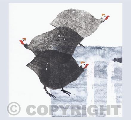 Three Guinea Fowl Card
