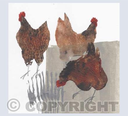 Three Hens Card