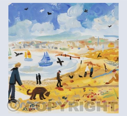 Windy Walk on Marazion Beach