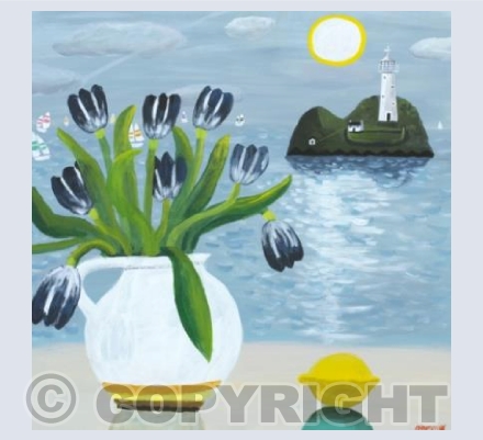 Tulips and Godrevy Lighthouse