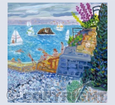 Swimmers on the Landing at Marazion