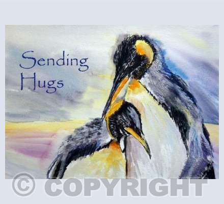 Penguin hugs