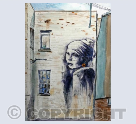 Banksy girl with pierced eardrum