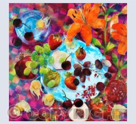 Summer Fruits on a Blue Dish