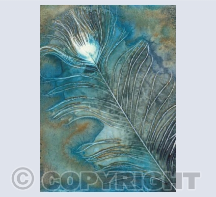 Peacock Feather III Wet Cyanotype
