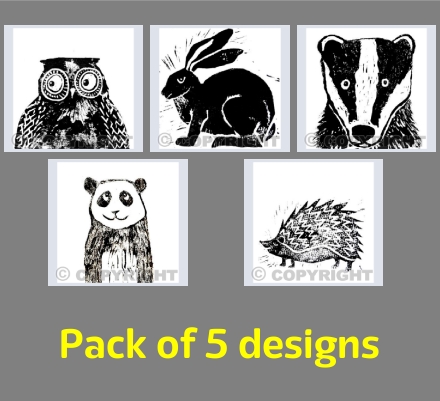 Wildlife Linoprints by Jane Adams