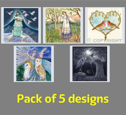 'Bird Love' 5 card selection