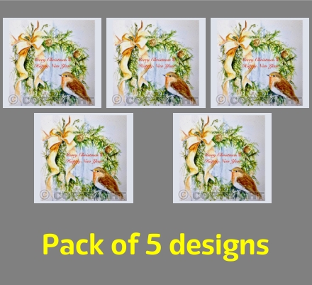 Christmas Robin on a Wreath